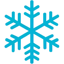 Hibernator badge icon from the Ludo Score, drawn as a light blue snowflake