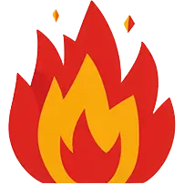 Market Leader badge icon from the Ludo Score, shown as a red and orange flame