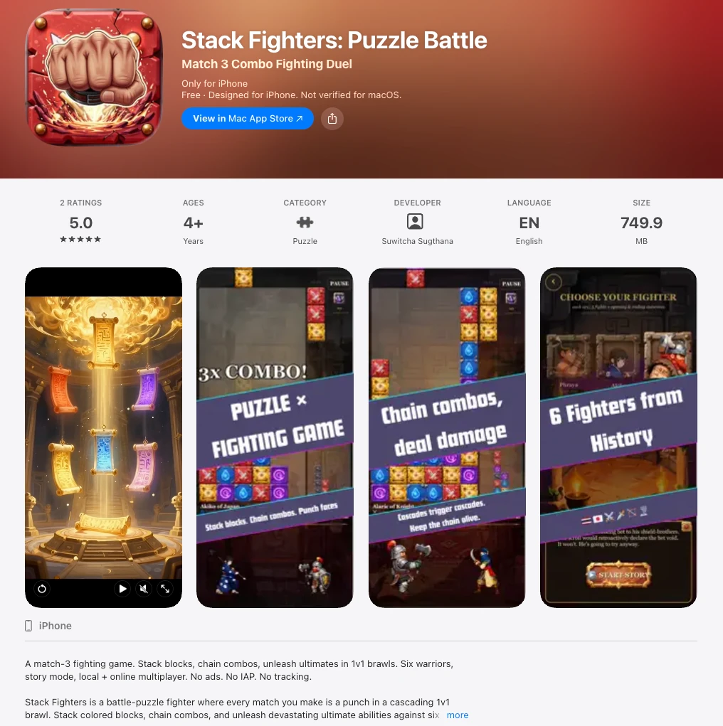 Stack Fighters App Store page