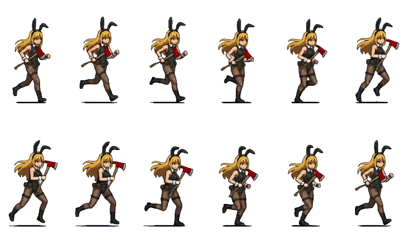 Walk-cycle sprite sheet generated with Ludo
