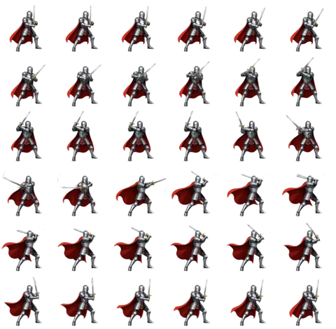 Packed spritesheet of the transferred motion