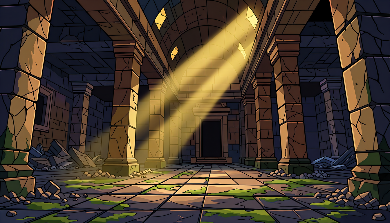 ruined temple interior