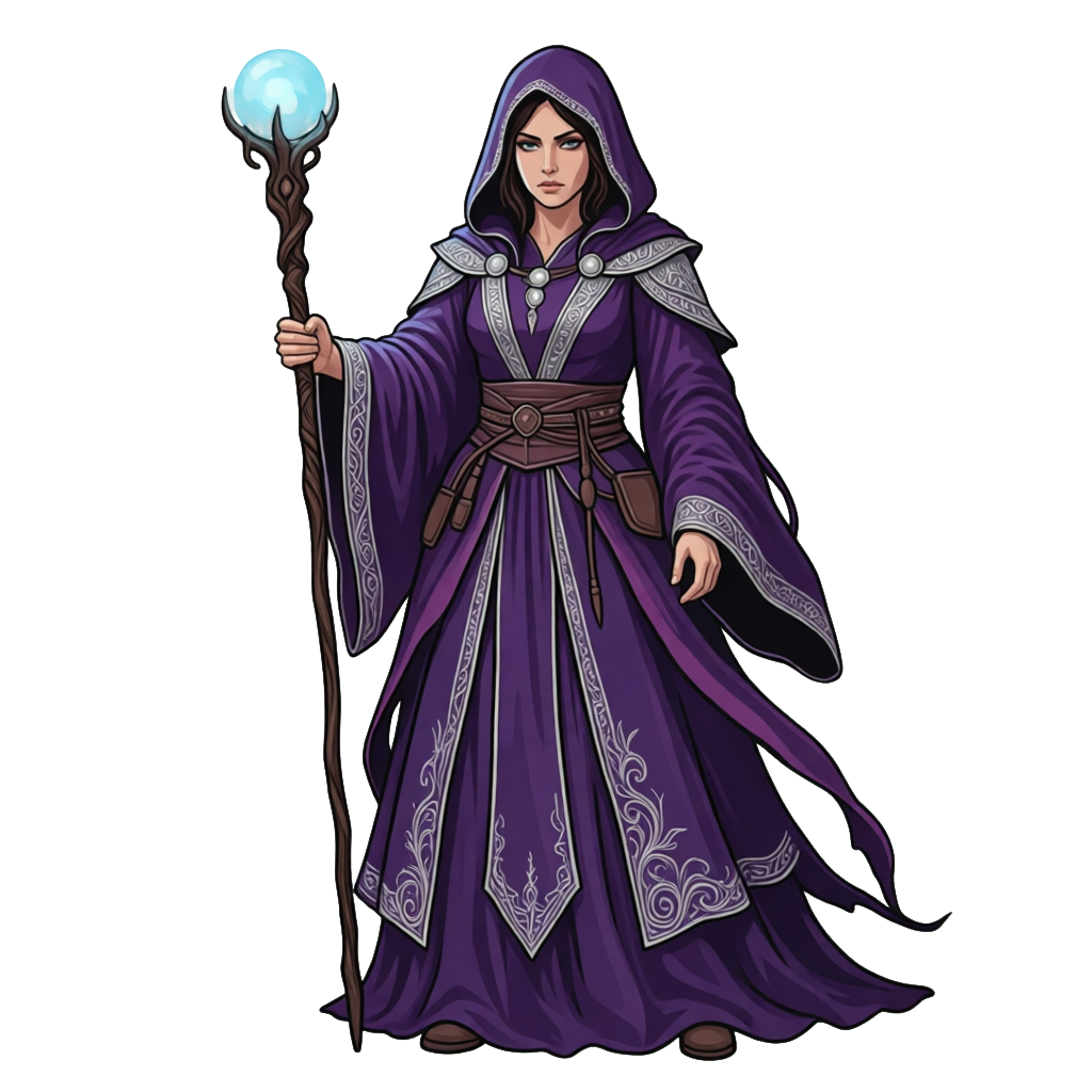 The same sorceress as a game sprite (output)