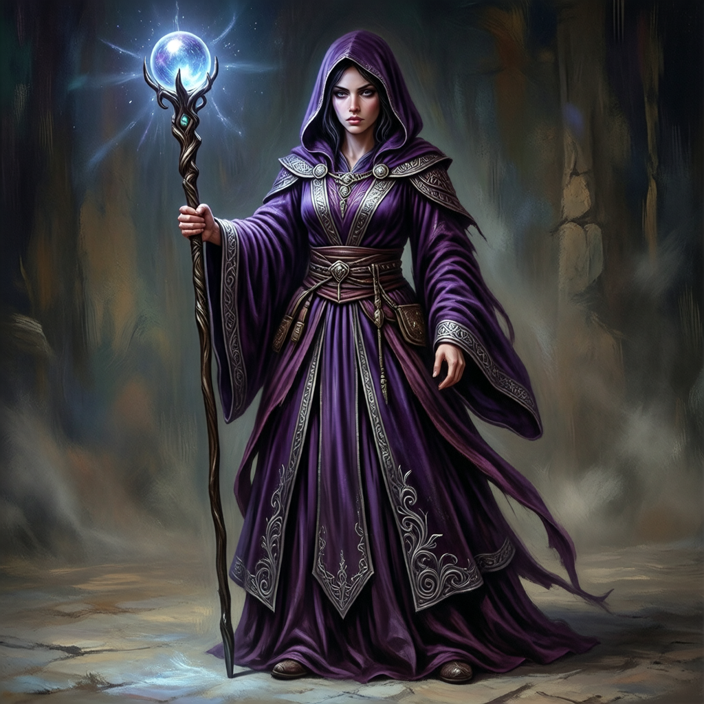 Painted sorceress illustration (input)
