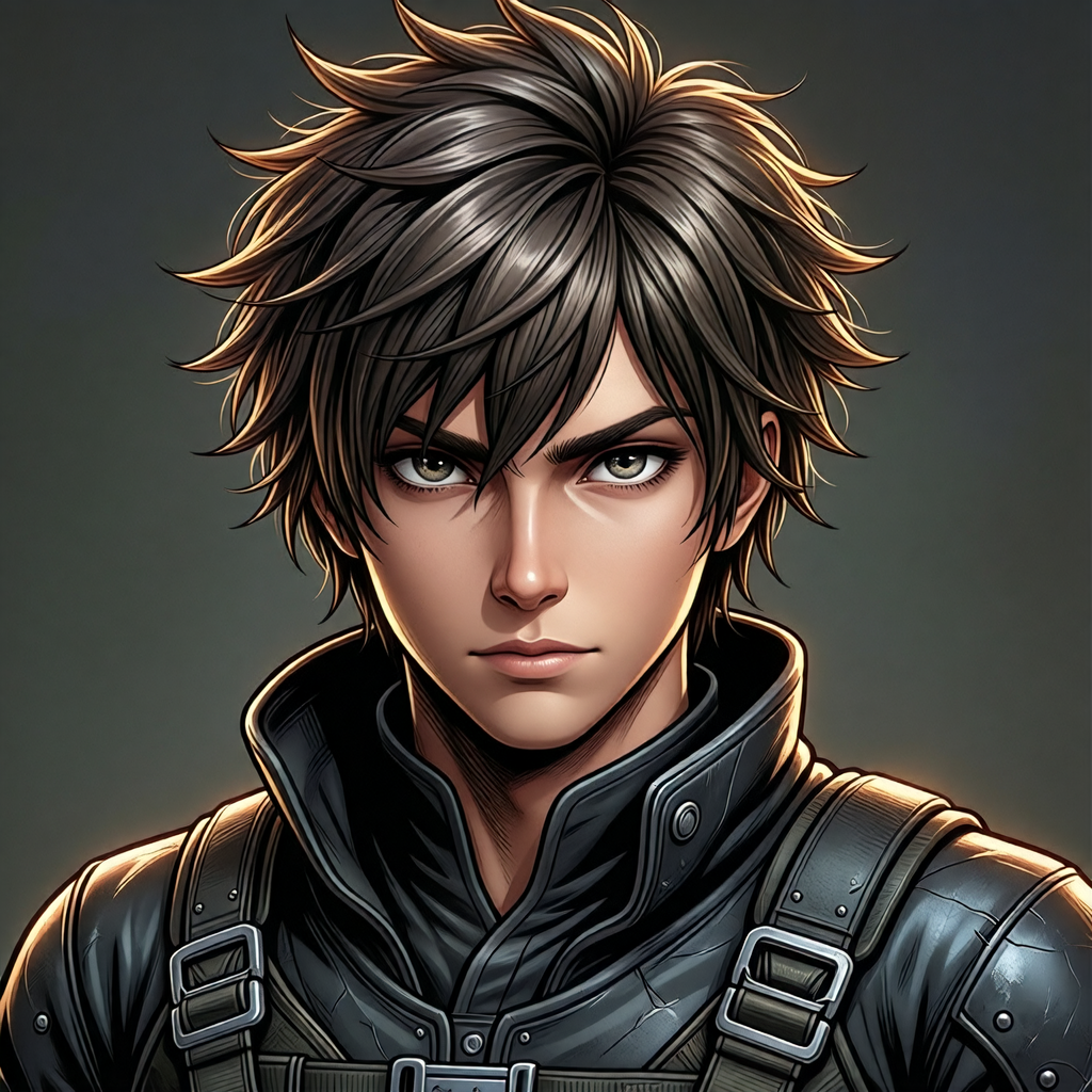 spiky-haired anime hero