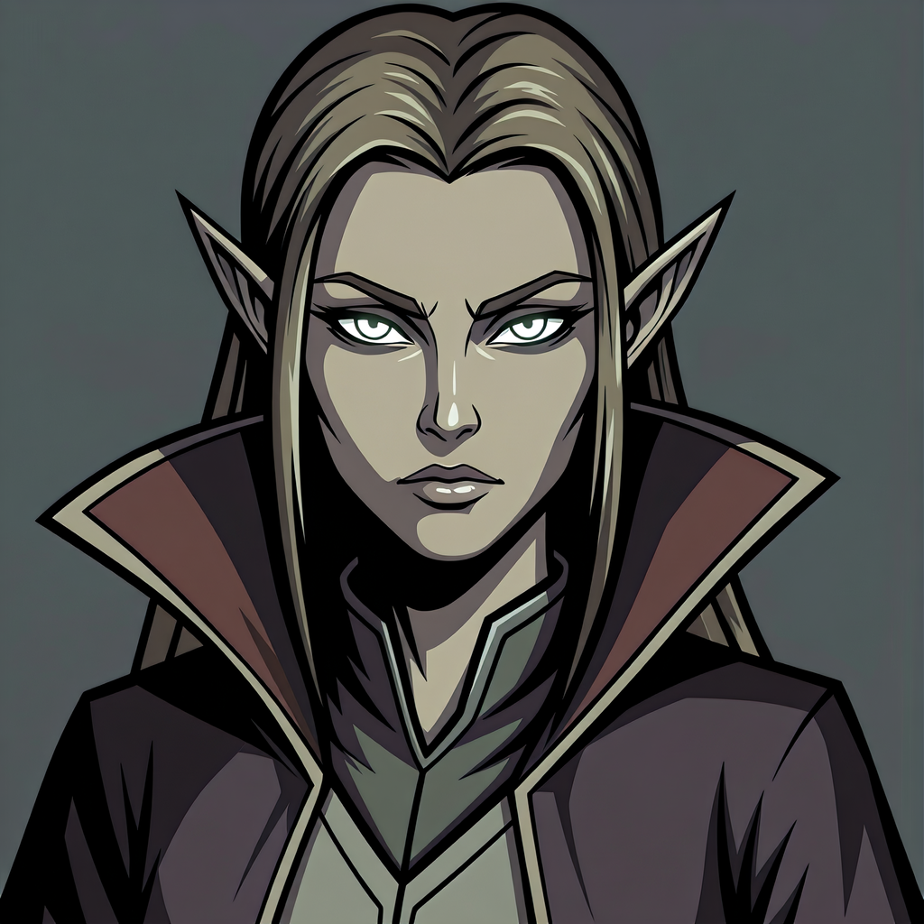 elven mage with glowing eyes