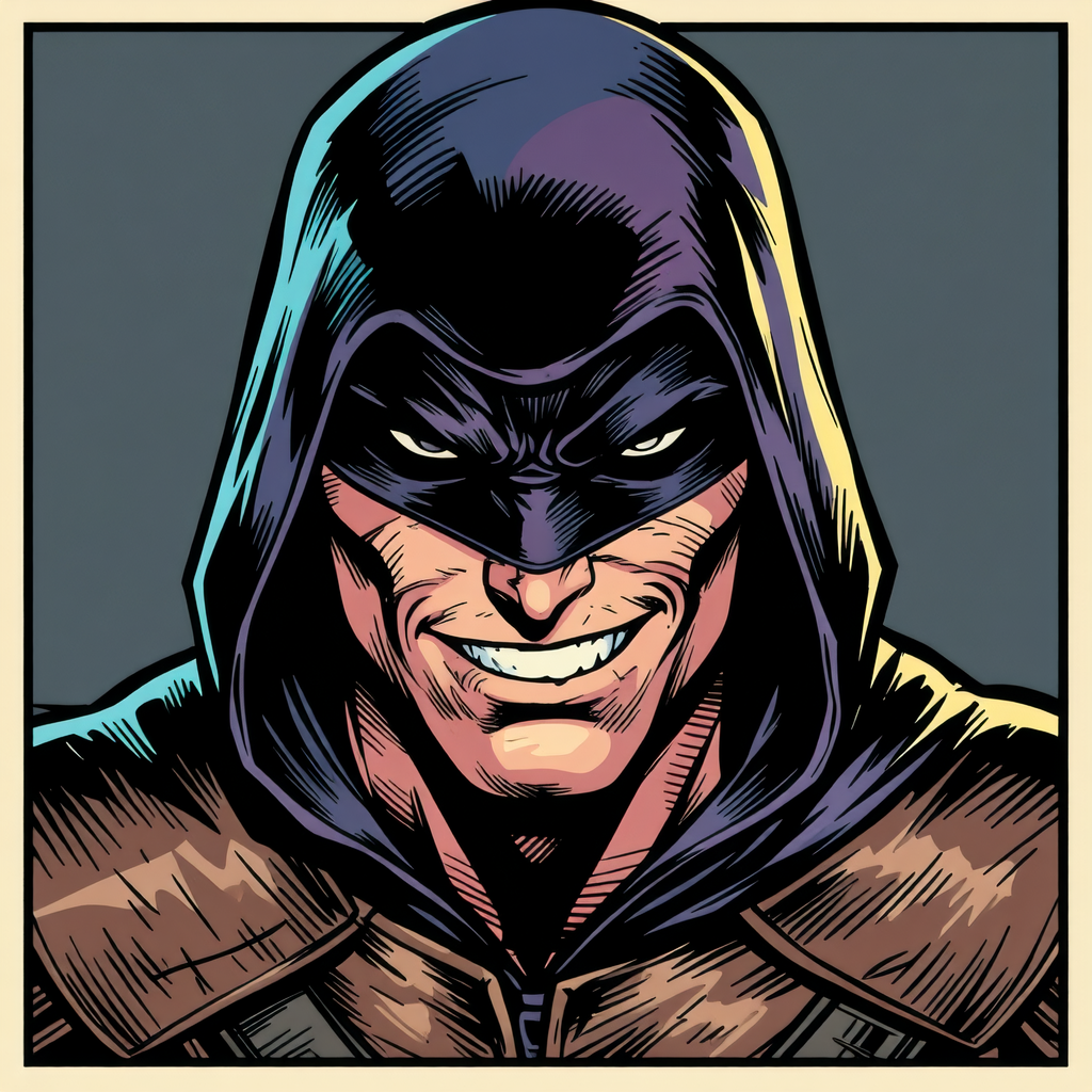 hooded rogue with sly grin