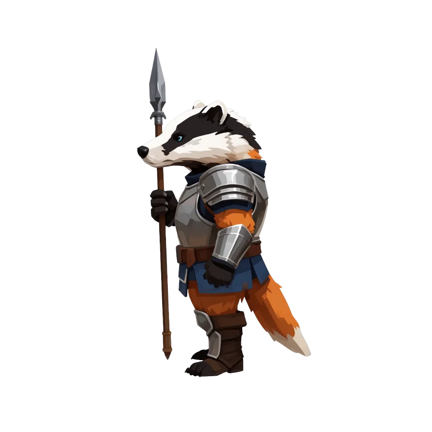 Badger town guard generated in the same painterly style as the anchor